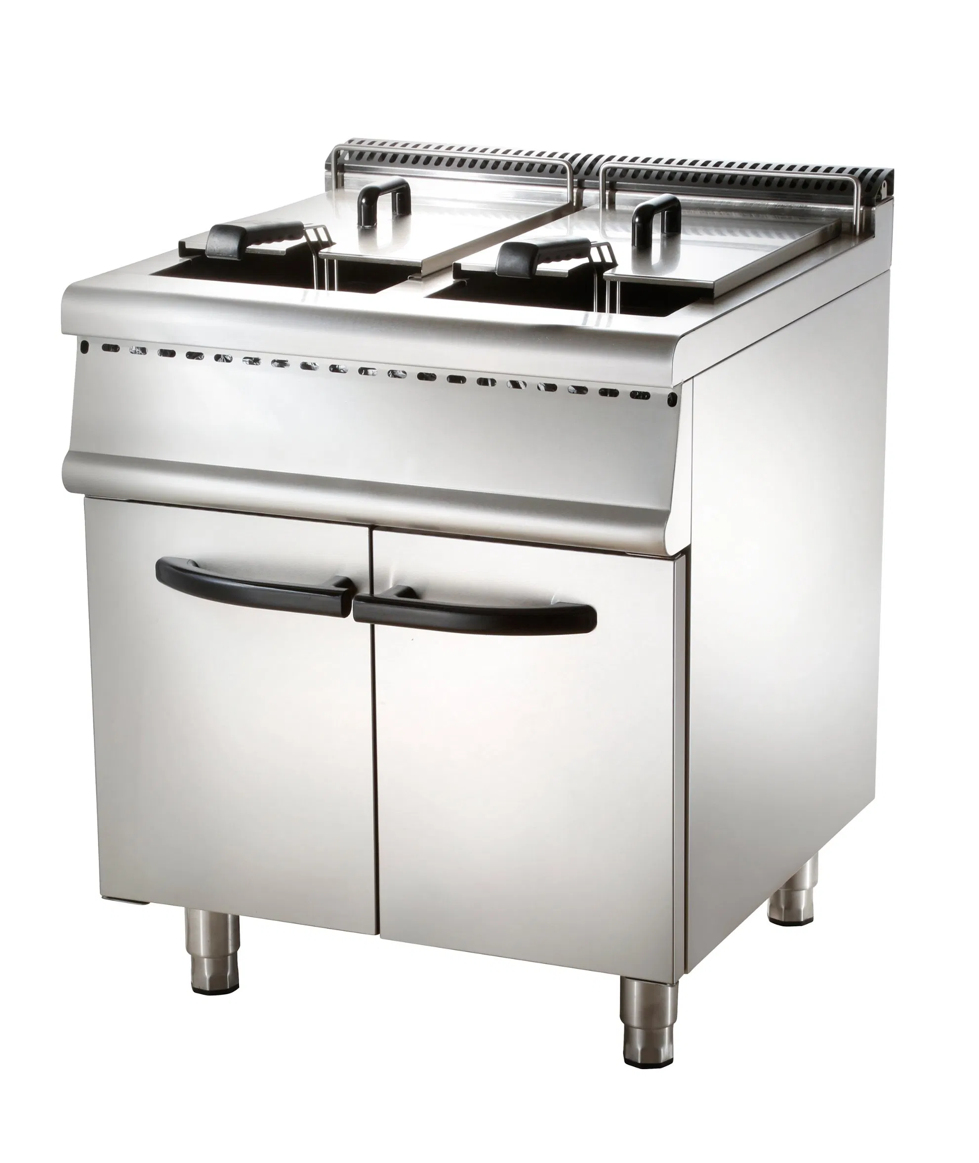 Commercial Electric Double-Tank Fryer with Cabinet