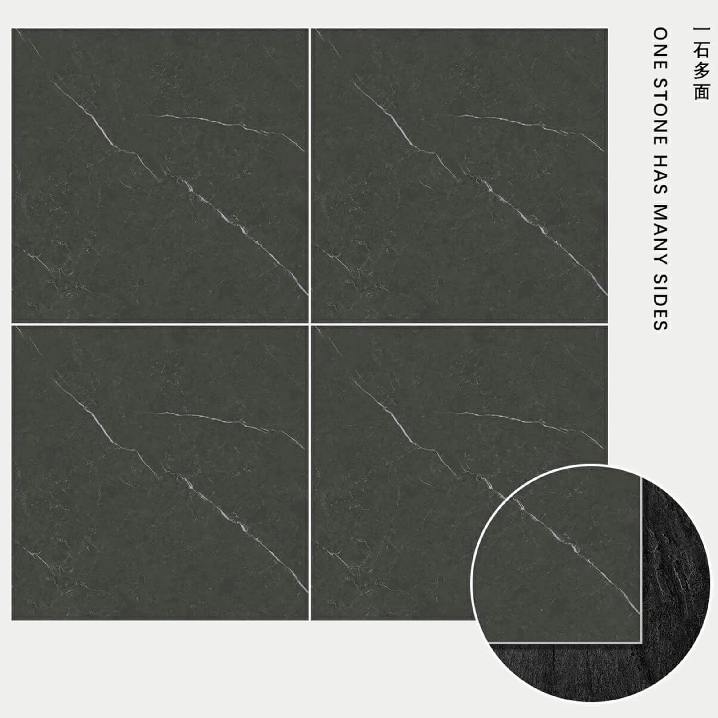 32*32" Matt Surface Deep Grey Porcelain Floor Tiles for Hotel Lobby, Bathroom, Living Room