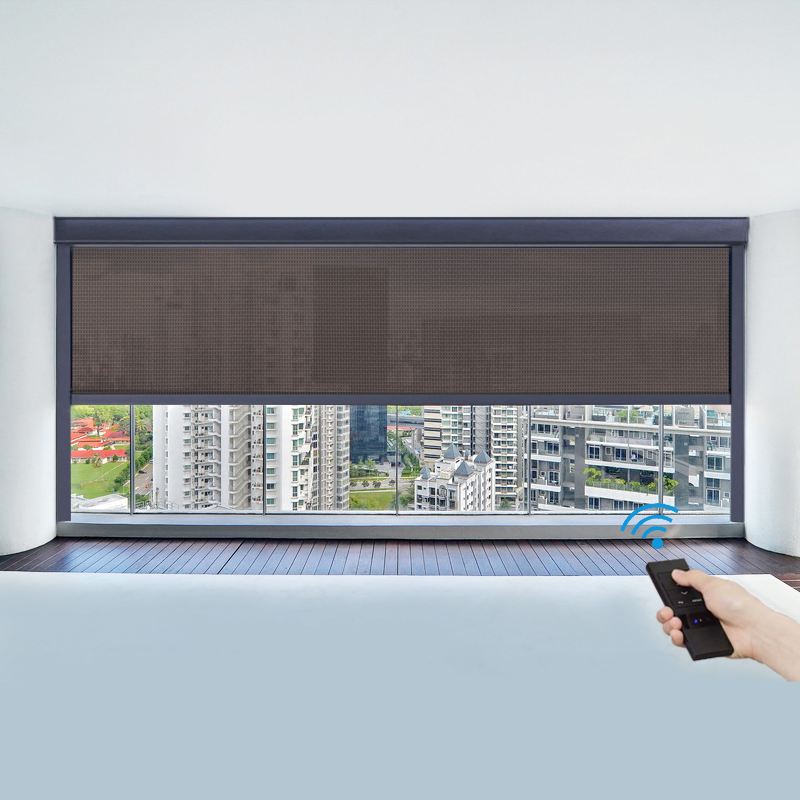 Factory Translucent Fabric Privacy Vertical Curtain Roller Blind Outdoor Pergola Zip Screen