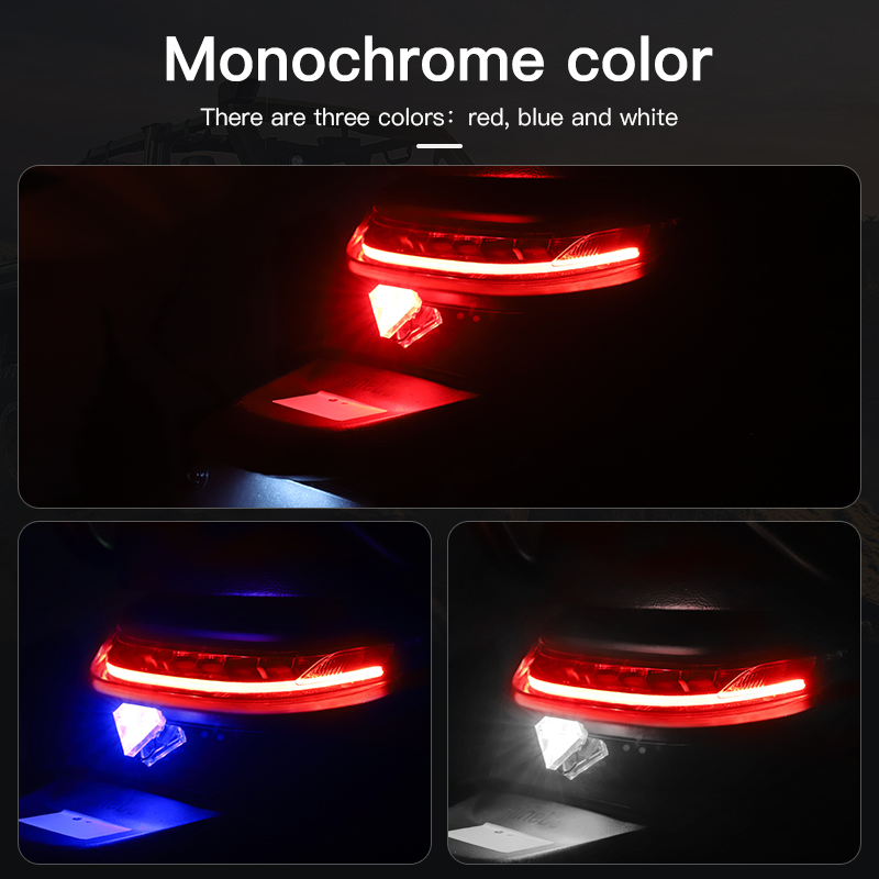 Светодиодный задний фонарь для велосипеда, RGB, перезаряжаемый