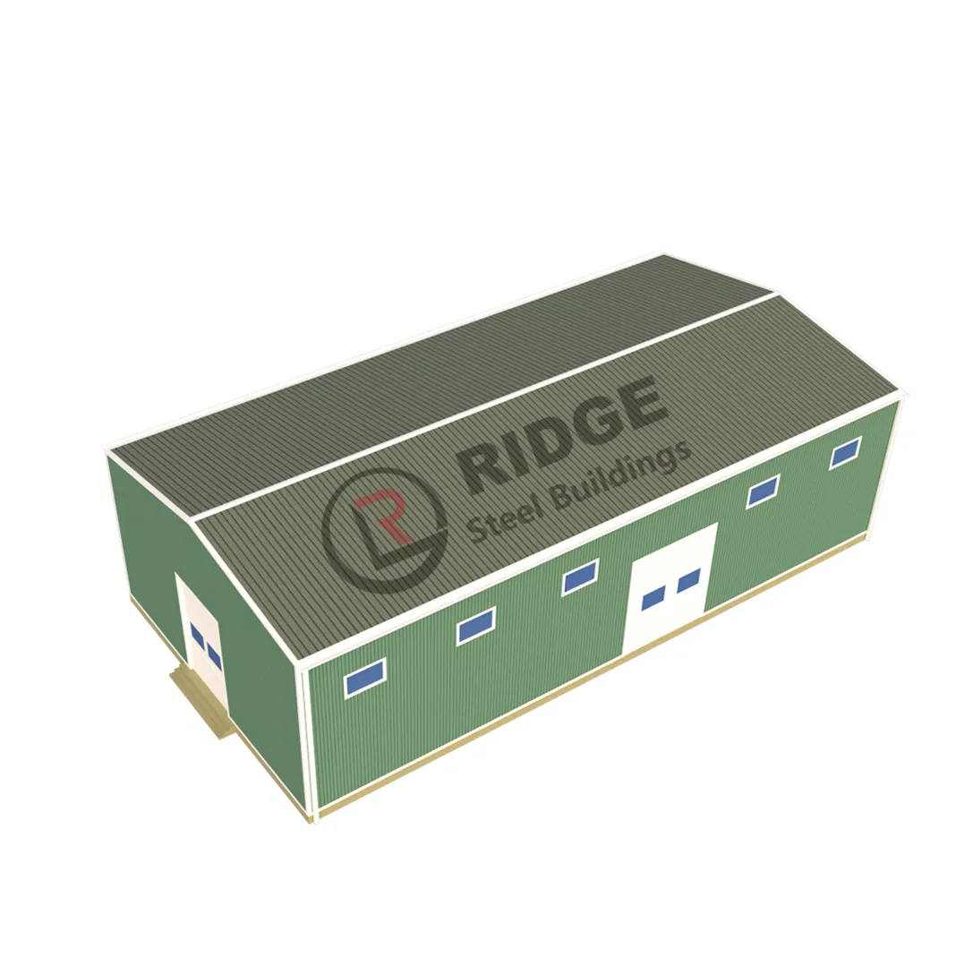 Industrial Prefabricated Steel Structure Construction Building Farm Storage Shed with Foldable Garage