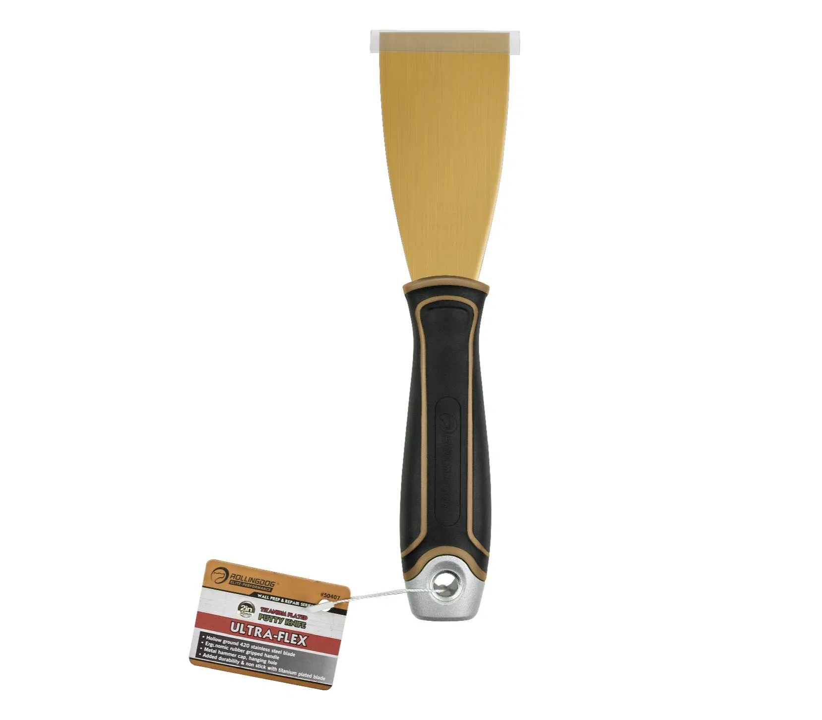 Rolingdog-Elite 50407 Stainless Steel 2 Inch Putty Knife Ultra -Flex Non Stick