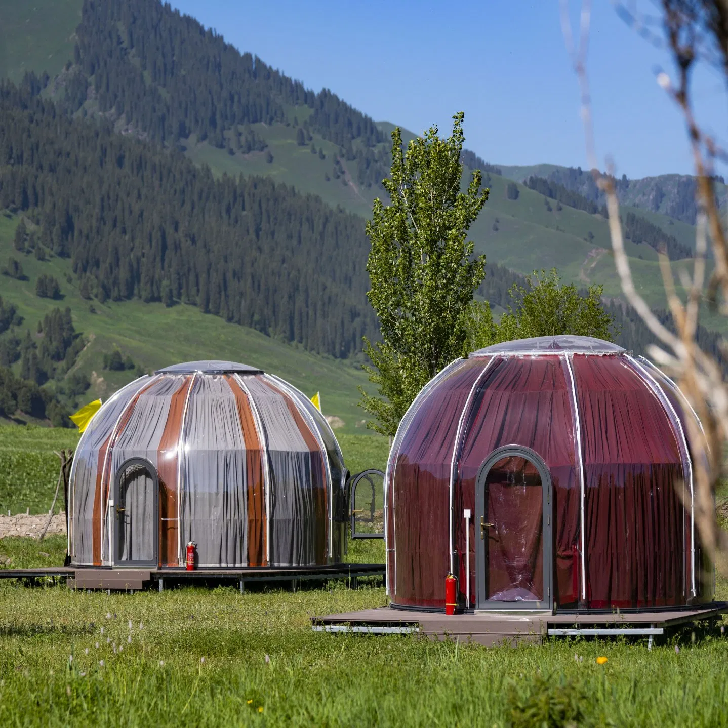 Outdoor Tent Polycarbonate Sheet Transparent Sound Insulation UV Protection Panoramic Dome Room