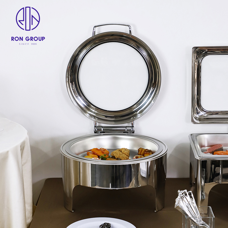 Wholesales Price Stainless Steel Dining Round Buffet Stove Food Warmer Pot for Hotel Restaurant Party