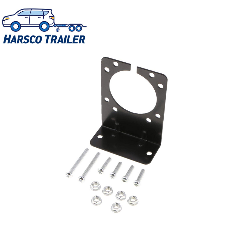 Universal Heavy-Duty 7-Way Trailer Socket Mount with Pre-Drilled Steel Bracket