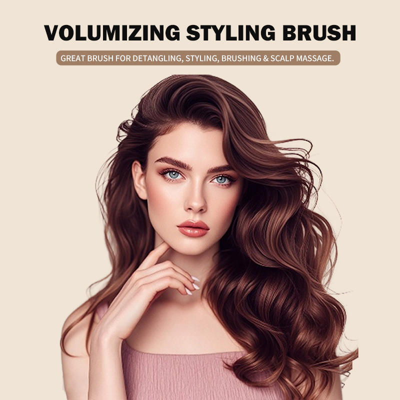 Detangling Hair Brush Factory OEM Soft Handle Wide Tooth Styling Comb Anti Frizz Volume Hair Brush