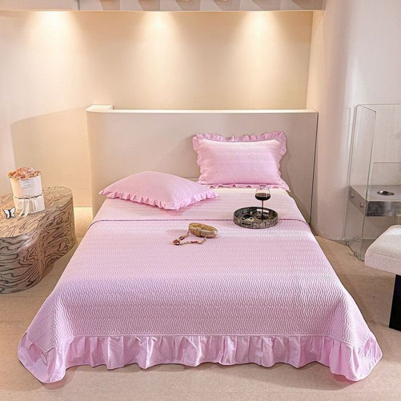 Embroidery Bedspread Set Pure Cotton Lace Bedding Set Sabanas Bed Linen Bedspread Waterproof Bamboo Lining High End Grey Home Textile Pillowcases