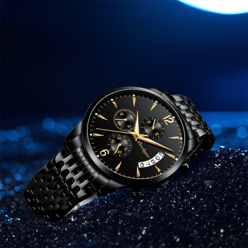 Watch for Men Luxury Cool Design Stainless Steel Strap Poedagar 814 Gift Watches