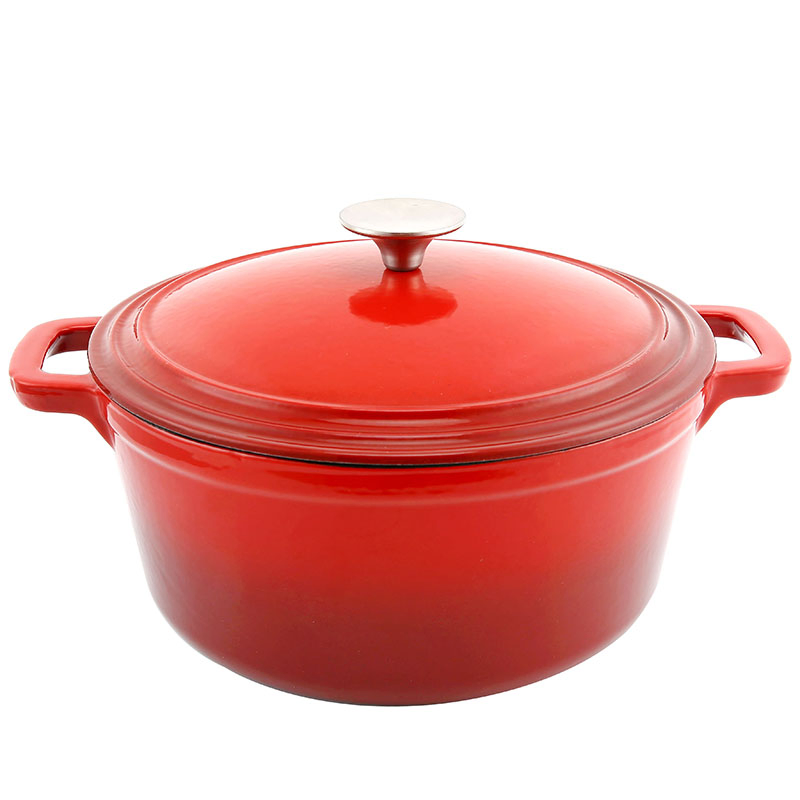 Wholesale Red Round Enamel Cast Iron Dutch Oven with Lid Heavy-Duty Casserole Cooking Pots 5qt