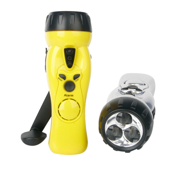 Hand Crank Radio Smart Phone Charger with Siren USB Flashlight Self Powered Emergency Radio for Camping