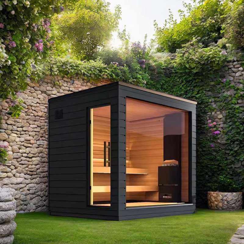 Home Use with Customizable Sizes Sauna for 3-4 Person with Panoramic Glass