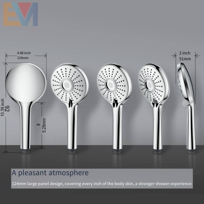 Bathroom Accessories PP Cottohigh Pressure Handheld Sprayer 3 Function Water Saving Shower Head