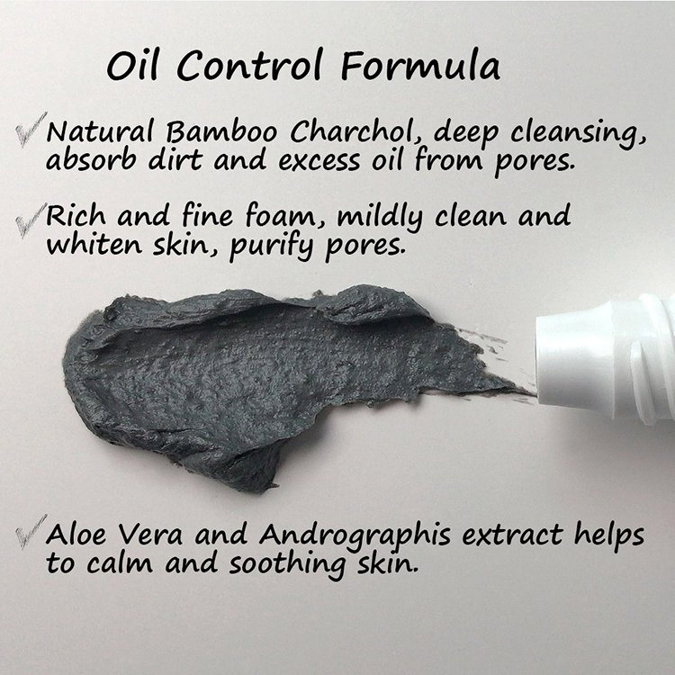 Wholesale Custom Logo Bamboo Charcoal Cleanser Facial Wash Deep Cleansing Pores Remove Dead Skin for Face