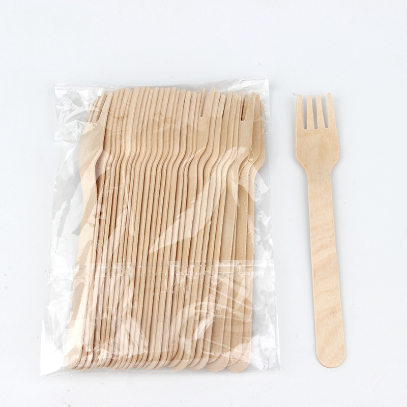 Custom Disposable Wooden Spoon Fork Tableware Wholesale Cake Dessert Knife Fork Spoon