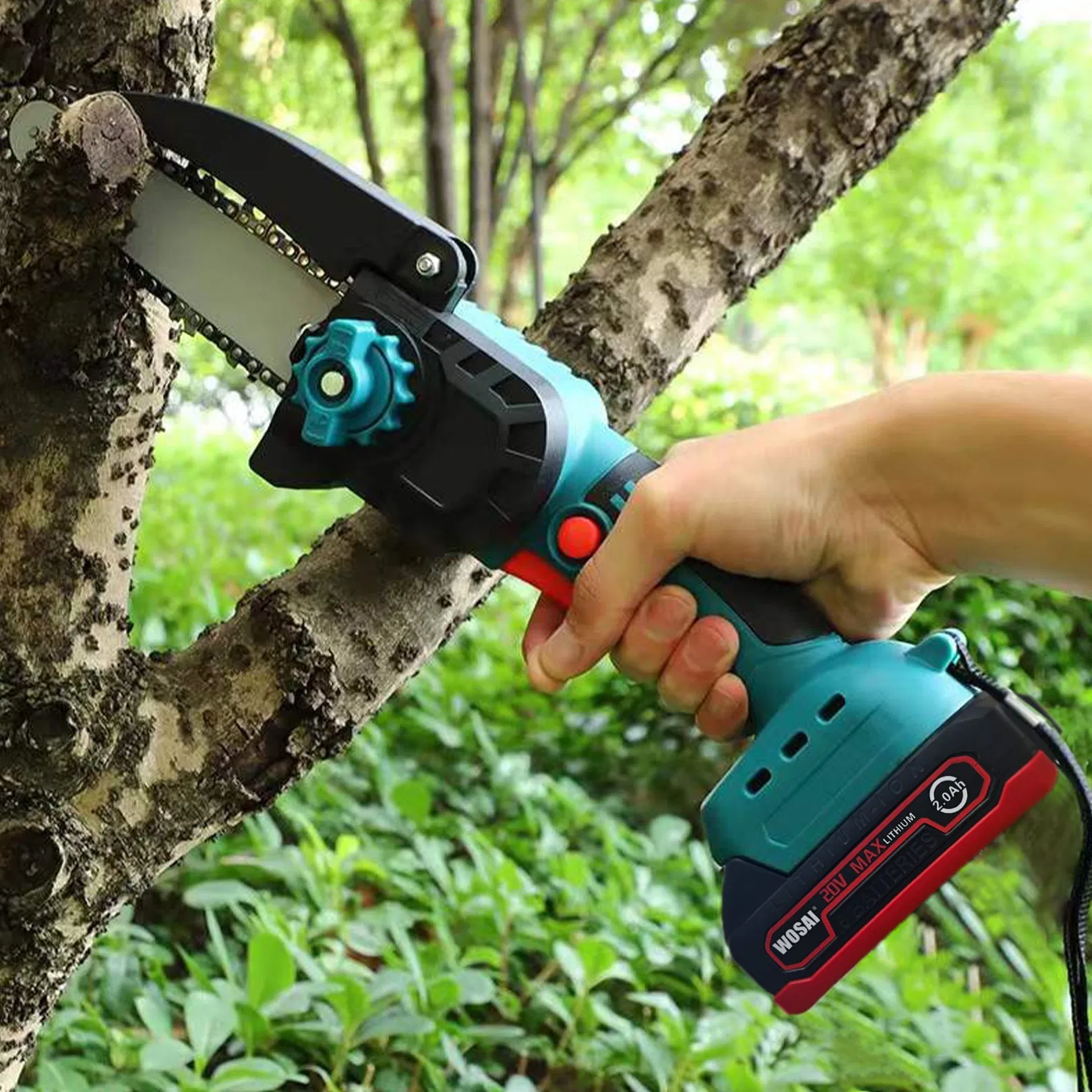 Cordless Mini Electric Chain Saw Cordless 1200W 5400rpm Brushless Wosai Snow Blower Machine Blower Vacuum Electric Garden Chainsaw