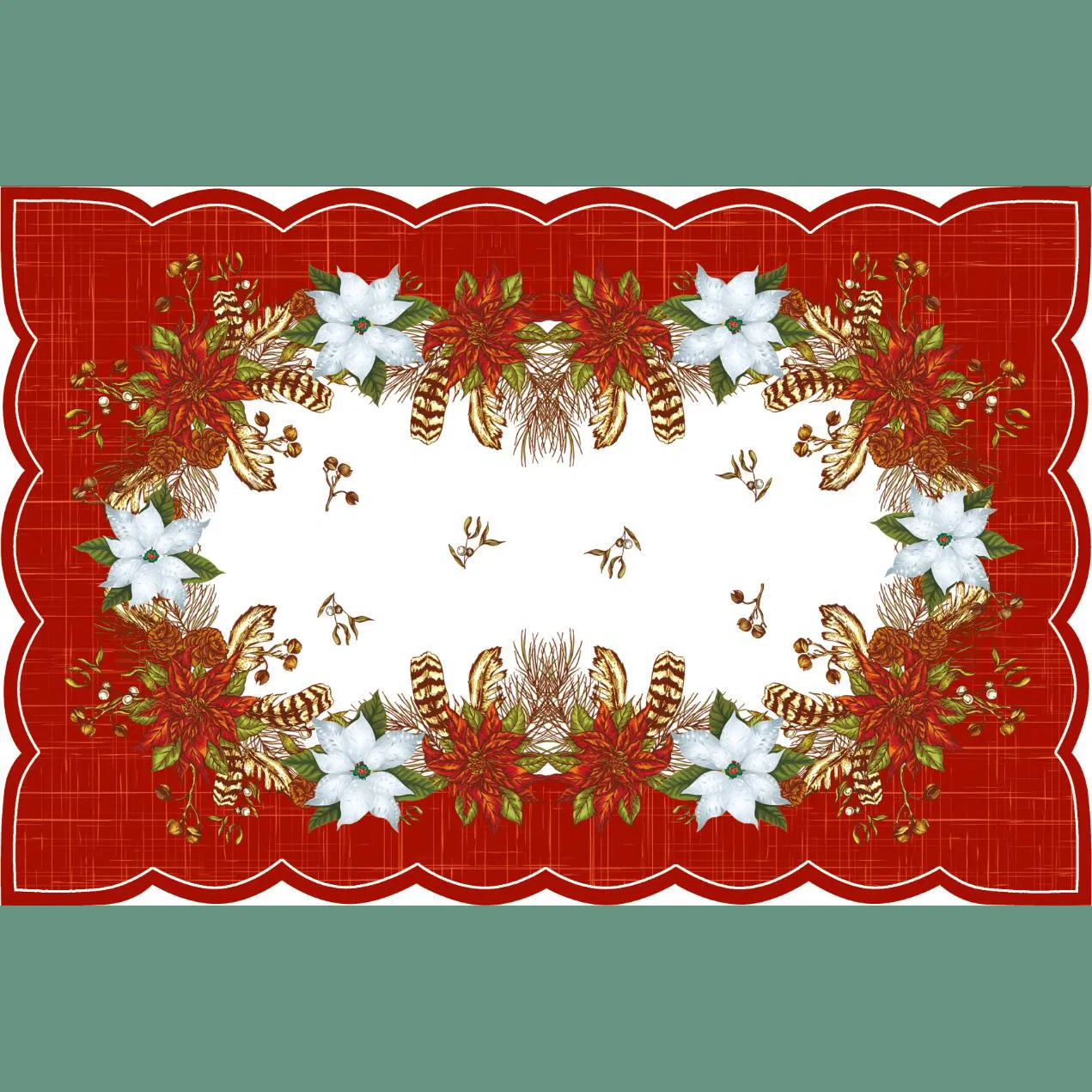 Cheap Price Sample Promotion Christmas Flower and Spring Flower Pattern Placemat