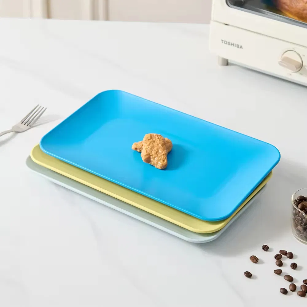 Custom Small Foodgrade Kitchen Microweable Plastic RPET Food Serving Tray