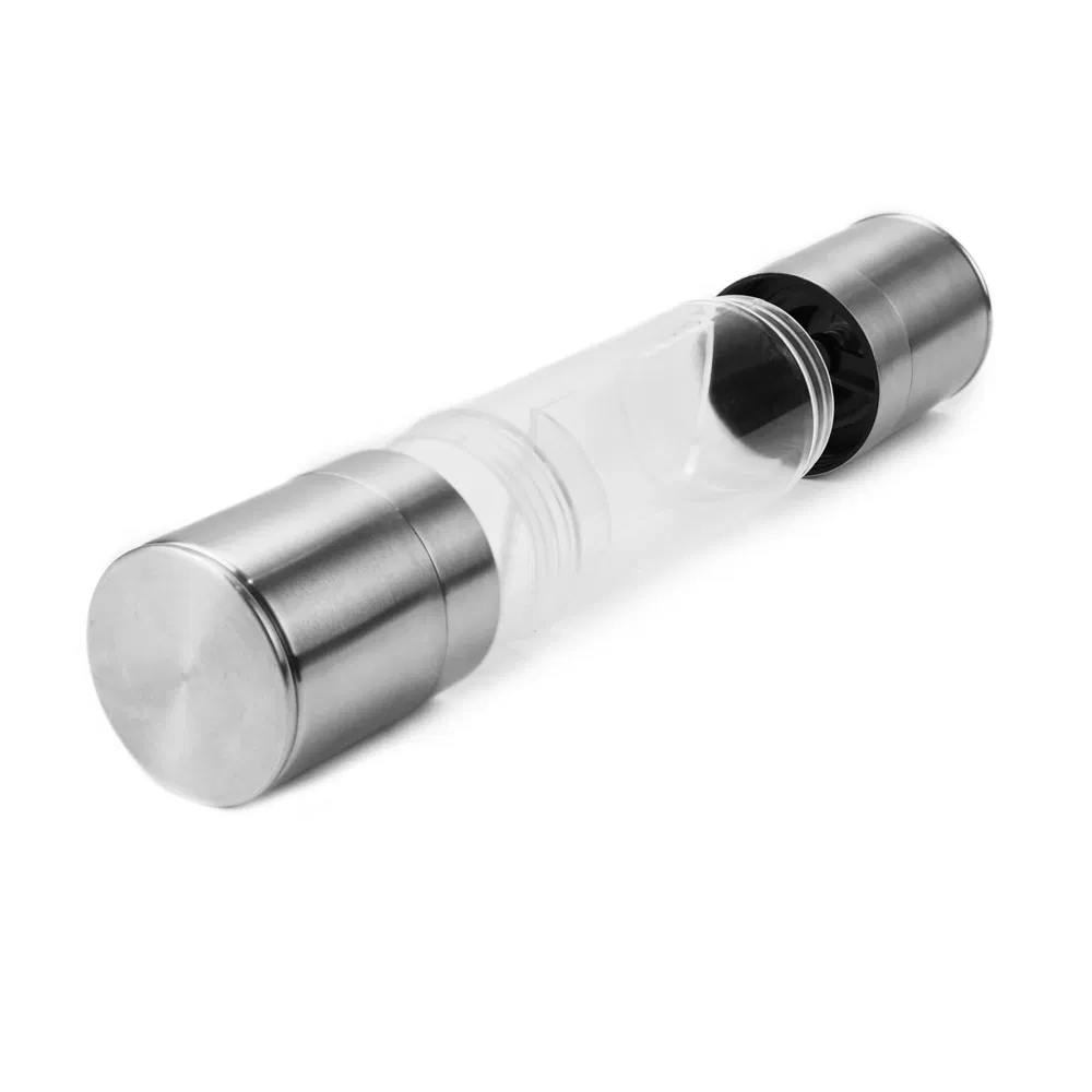 2 in 1 Salt & Pepper Mill Acrylic Plastic Stainless Steel Spice Grinder