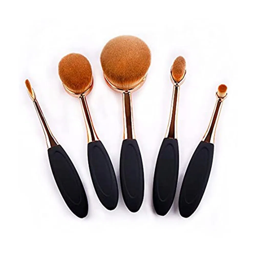 Set of 5 Oval Makeup Brushes