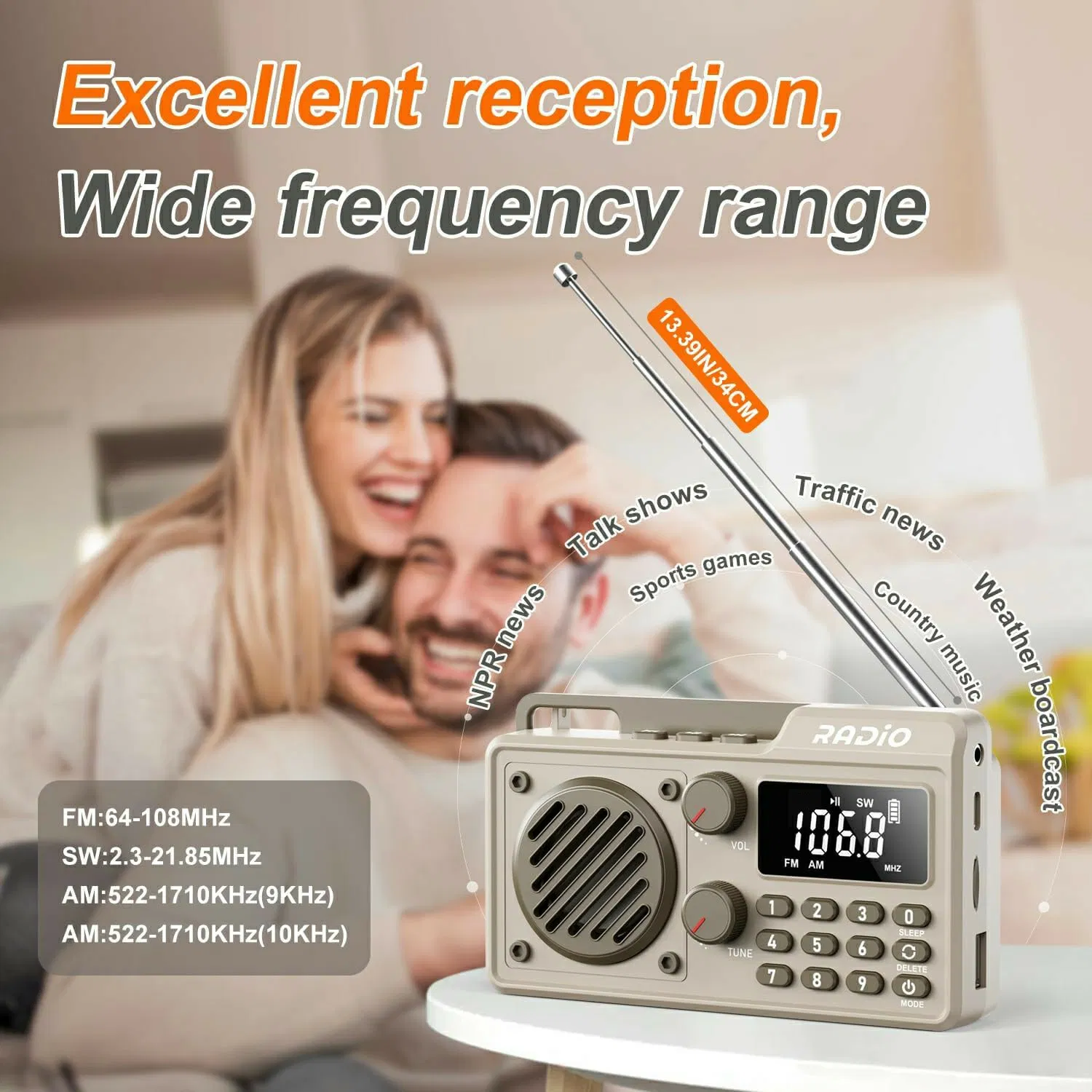 Портативная радио-колонка Q7 с Bluetooth и FM/AM