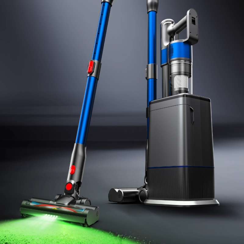 Cordless Stick Vacuum Cleaner with Real Motorized Auto-Empty Suction Station (No Blow-in)