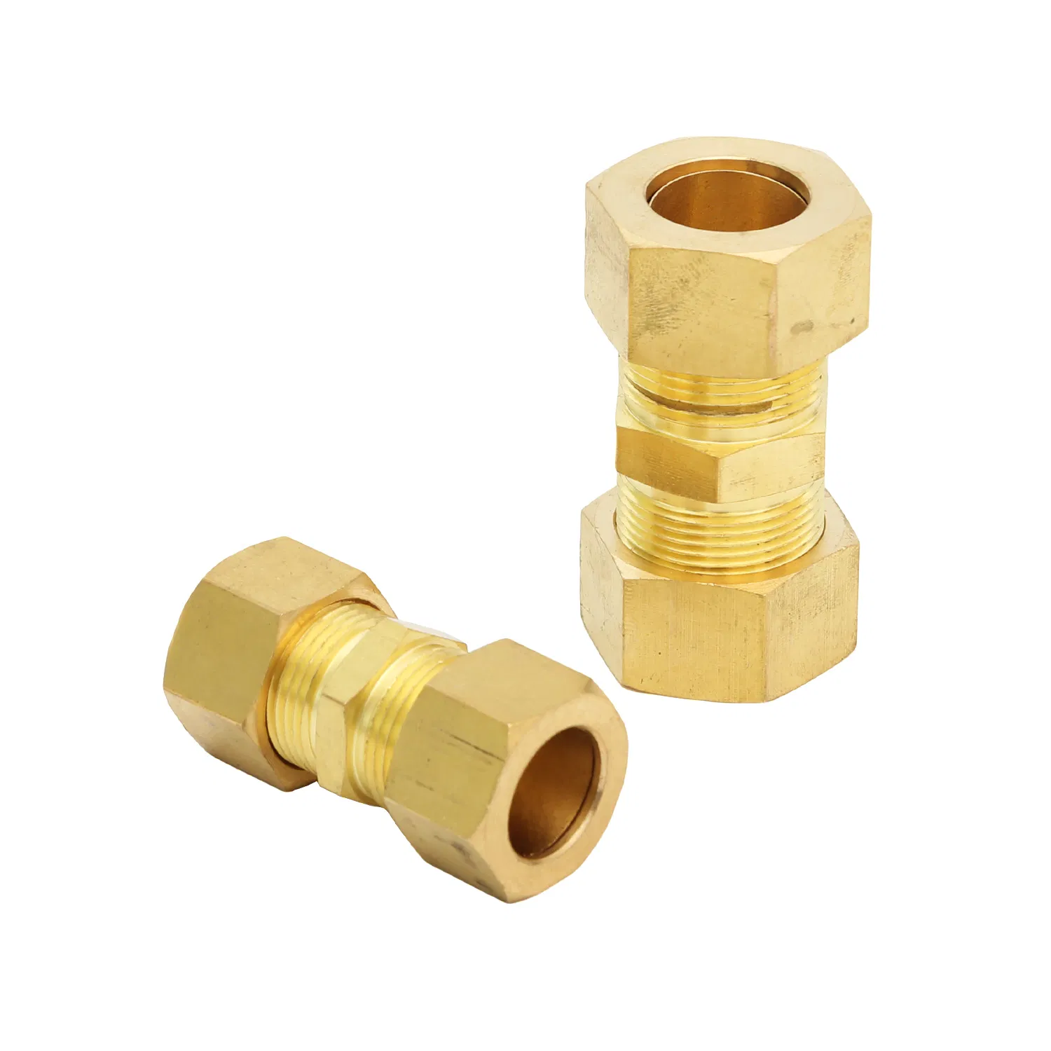 Brass Double Ferrule Fitting Hex Male Thread Straight Joint Compression Hydraulic Tube Fittings