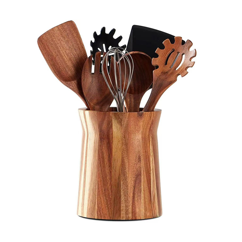High Quality Natural Teak Acacia Kitchen Accessories Cooking Tools Wooden Kitchen Utensils Cookware Wood Utensil Set for Home