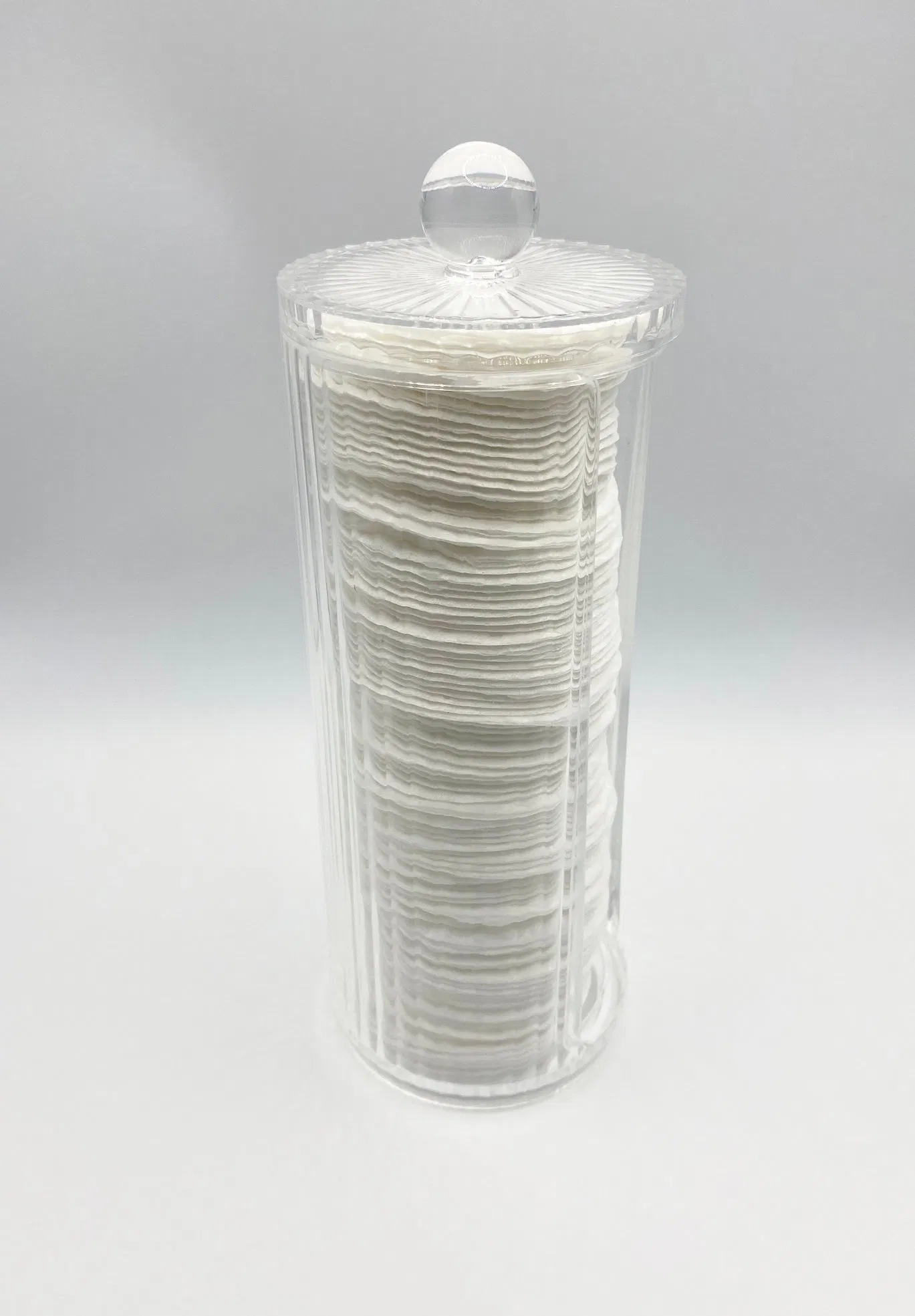 Promotional Gift Acrylic Transparent Cosmetic Cotton Pad Container Jar
