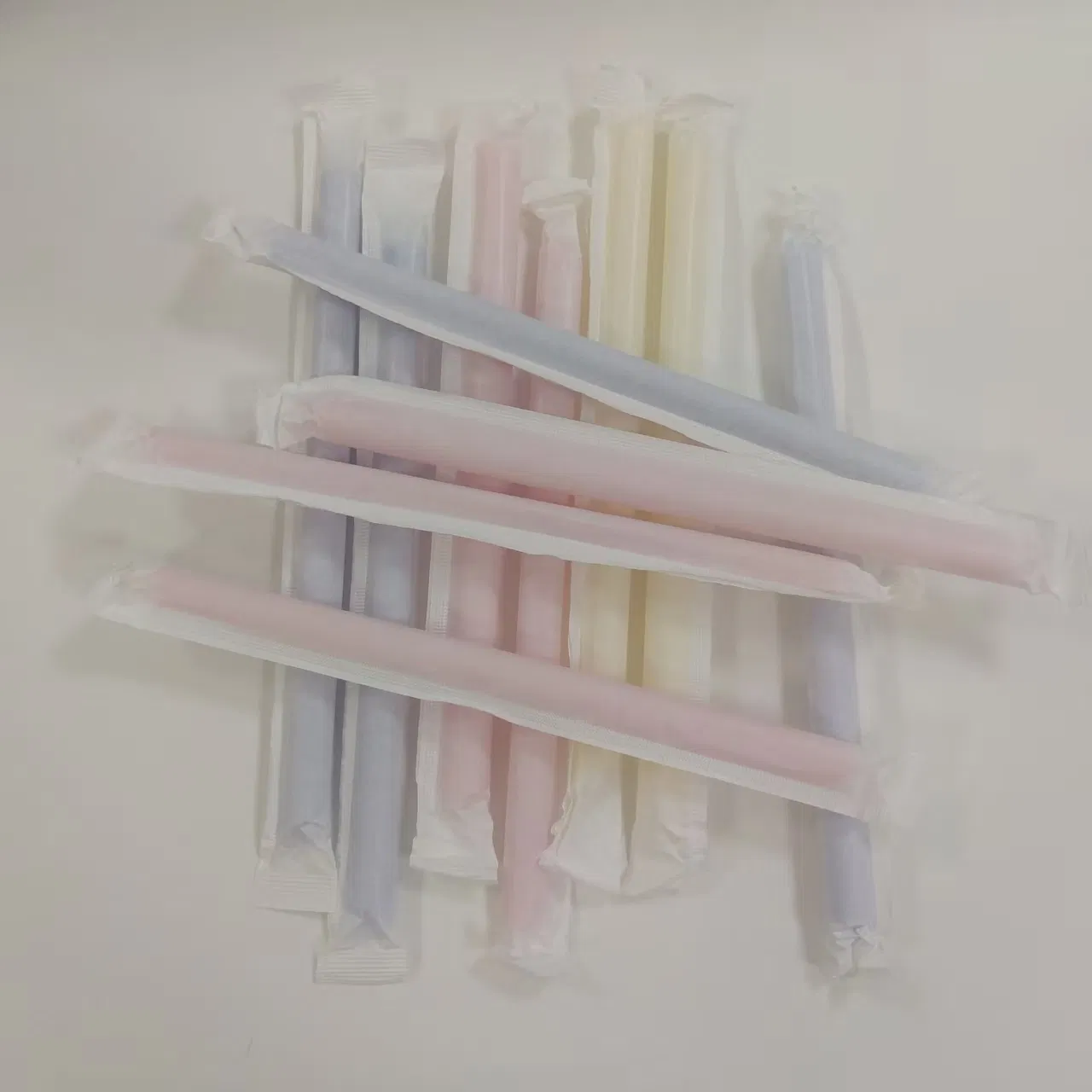 Eco-Friendly Biodegradable Bubble Tea Tableware PP Bevrage Tools Diagonal Cut Sharp Ending Disposable Individual Wapped Plastic Straws