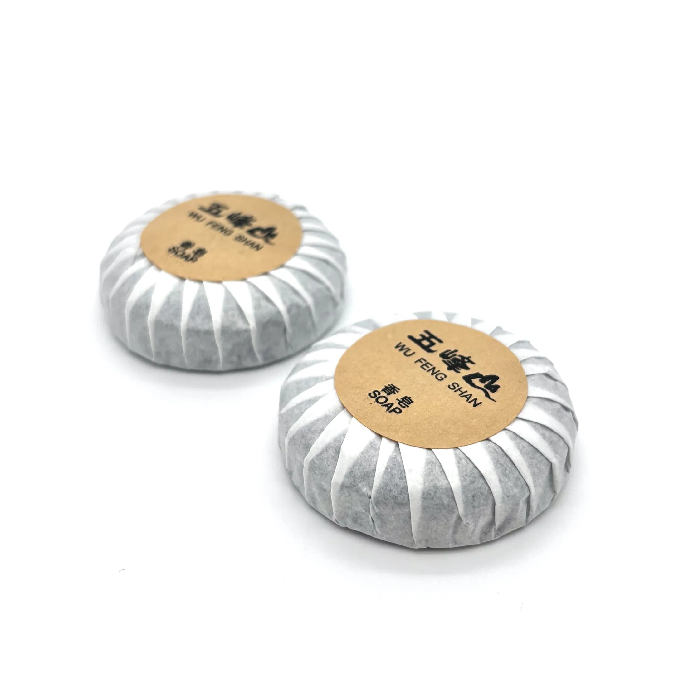 20g Round Bamboo Charcoal Soap Laminated Paper Packaging with Kraft Paper Label 03