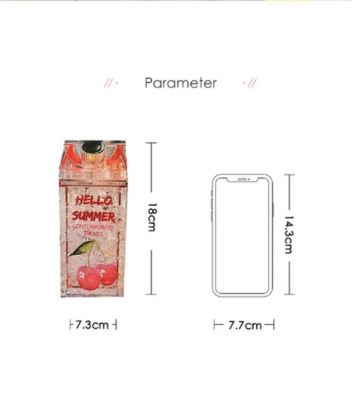 Drinking Bottle with Straw Box Shape Water Bottle Tg008_9