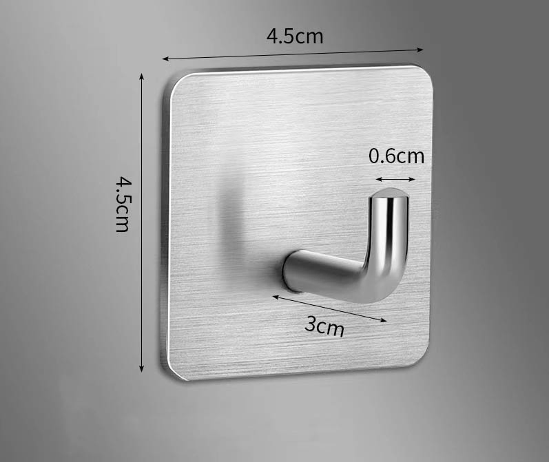 Adhesive Hooks, Waterproof Self Adhesive Shower Wall Hooks Stainless Steel Stick on Hooks Heavy Duty for Bathroom Kitchen Living Room Camper
