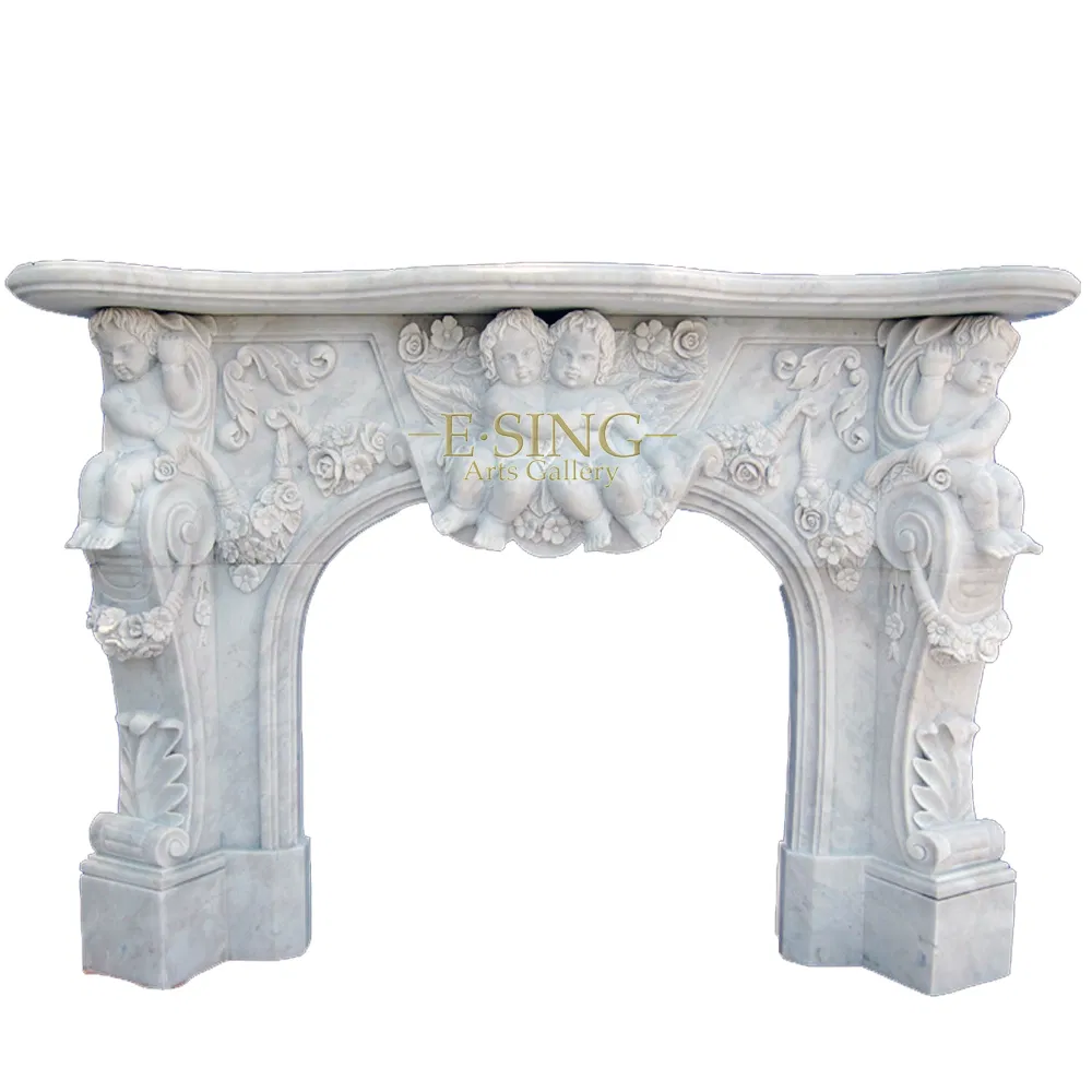 Freestanding Decorative Indoor Marble Mantel Antique French Fireplace
