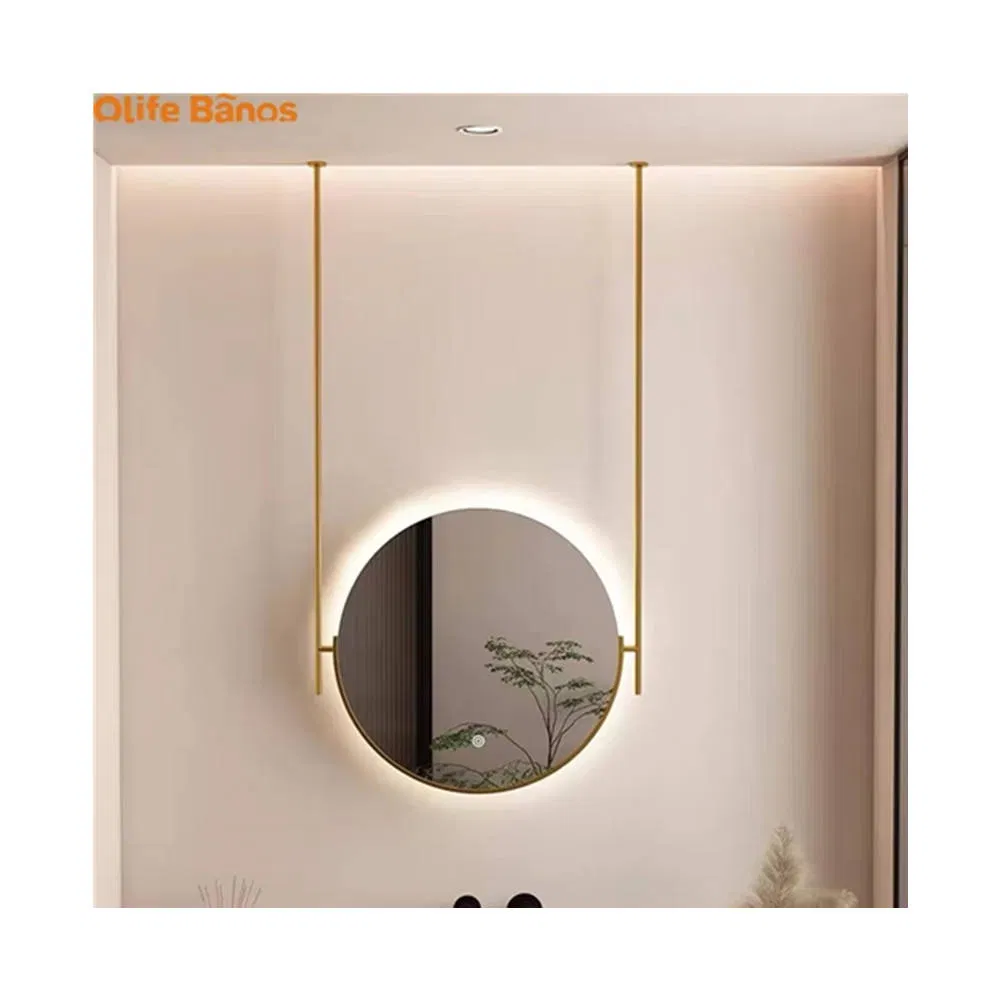 Stainless Steel Waterproof with CE FCC Bathroom Makeup Simple Sensing Hotel LED Ceiling Hanging Mirror