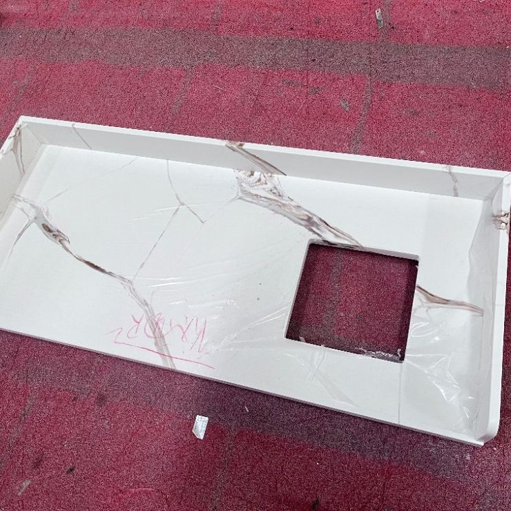 Marble Pattern Calacatta Series Quartz Kitchen Slab for Countertop Bathroom