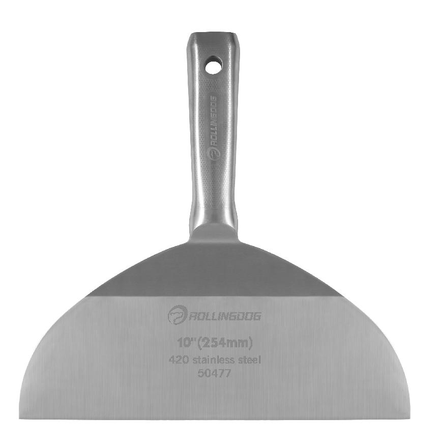 Rolingdog-Elite 50477 Stainless Steel 10 Inch Putty Knife Flexible All-Metal Mirror Polished