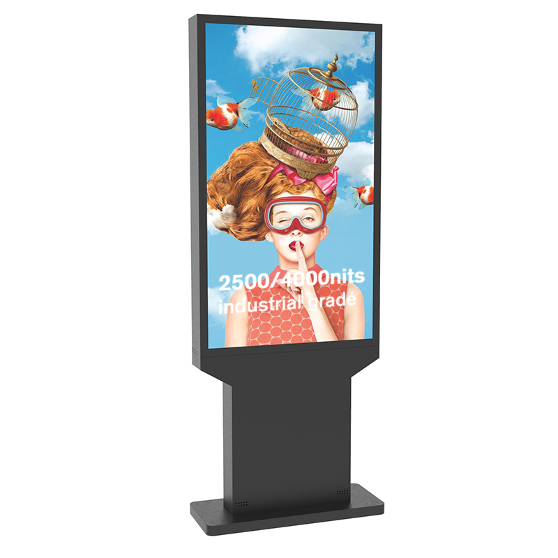 OEM/ODM Floor Standing Video IP66 High Brightness TV Waterproof 3000nits Outdoor Menu Sign Board Advertising Screen Kiosk Vertical Digital Signage