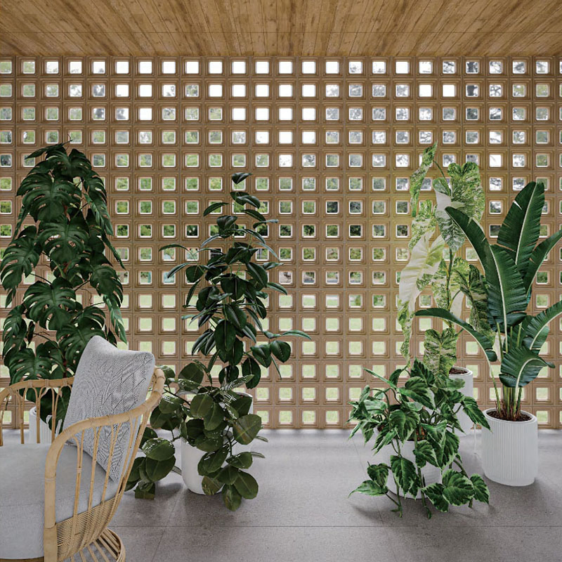 Perforated Brick Partition Wall Art Panel Resin 3D New Interior Decoration Product