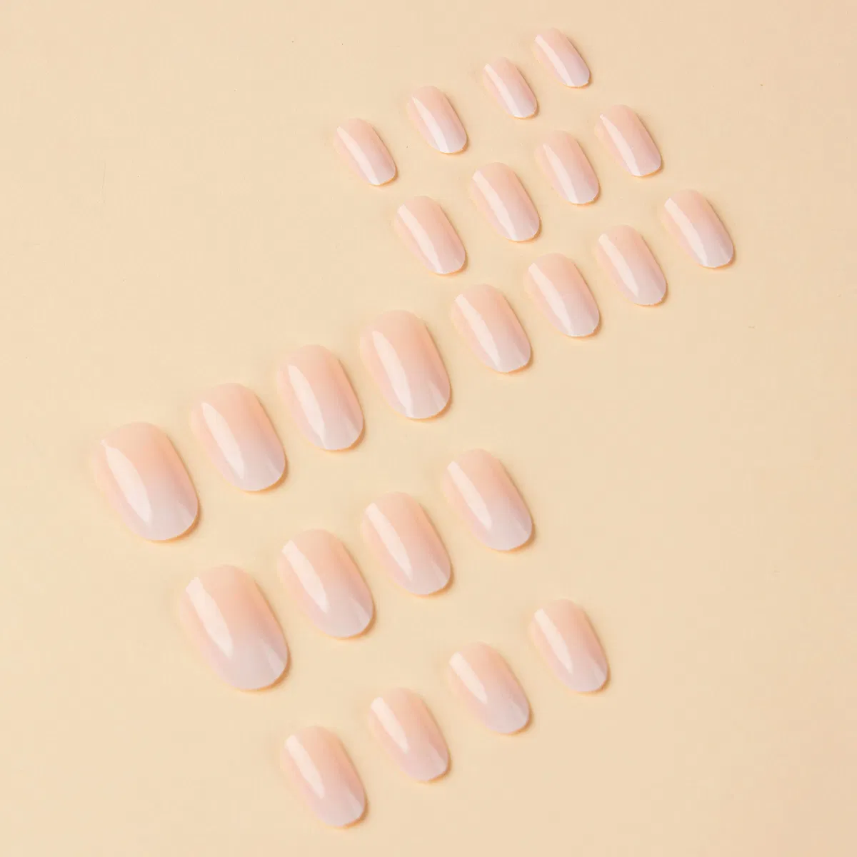 Wearable Nail Short Nail Sheet Pink White Gradient Nail Art Wearable Nail Piece Wholesale Wearable Nail Piece Press on Nails