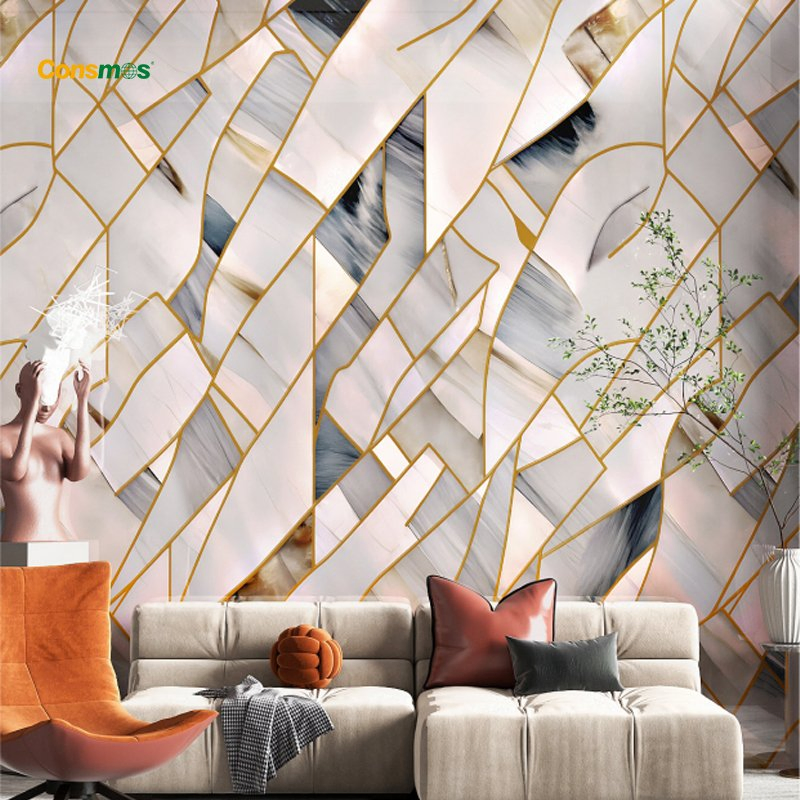 Consmos Fashionable Striped Wallpaper for Commercial & Residential Space