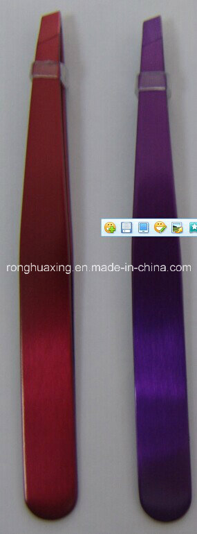 Bright -Colored Eyebrow Tweezers W/ Electro Plated Ss-T82PP
