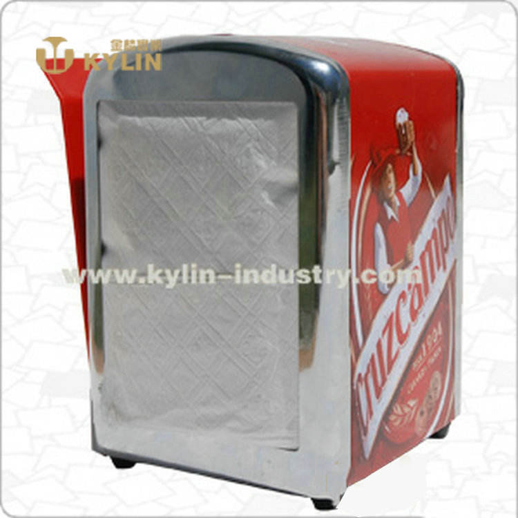 Wholesale Hot Fashion Popular Facial Tinplate Napkin Dispenser with Acrylic Menu Holder