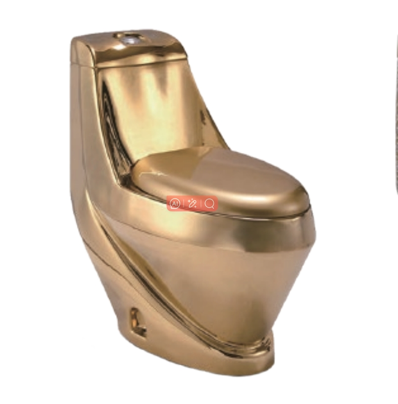 Factory Price Luxury Black Gold Color Ceramic Washdown One Piece