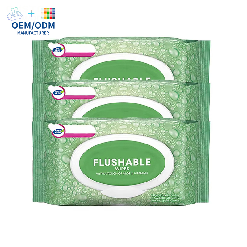 Wholesale Custom Natural Organic 100% Biodegradable Wipes Flushable Wet Wipes for Adults