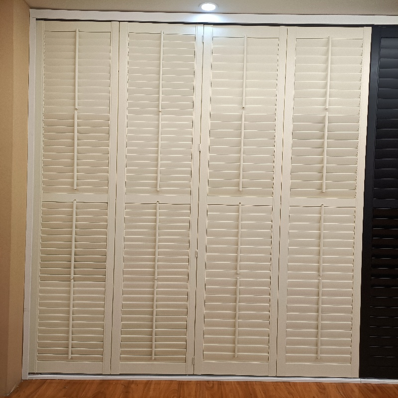 Tracked Wooden Plantation Shutters for Great for Room Dividers Windows Interior Folding White Enjoy Life Minimalist Home