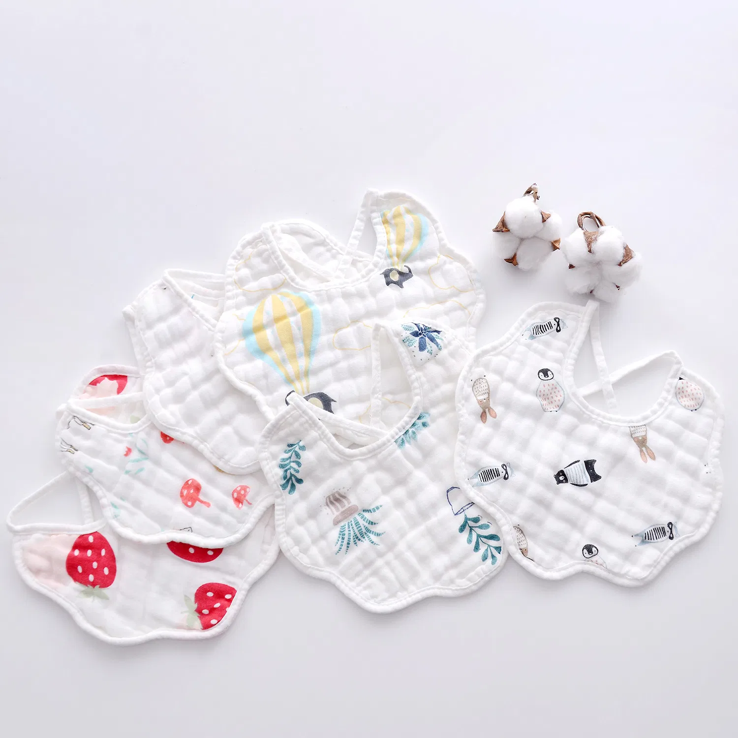 Factory Price Ultra-Soft Breathable Home Care Infant Cotton Baby Bibs