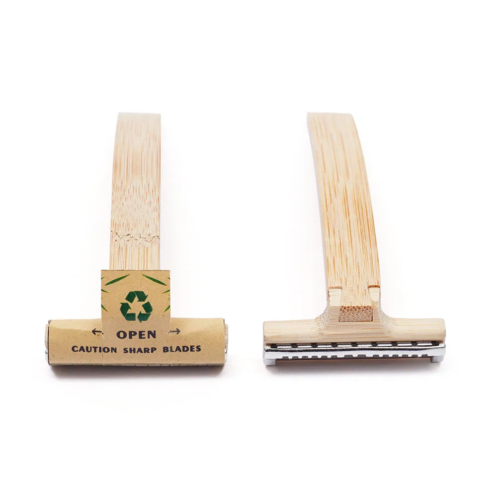 Natural Eco-Friendly Bamboo Razors with Sharp, Biodegradable Blades, Suitable for Hotel Amenities.