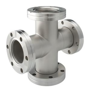 SS304/SS316L High Vacuum Pipe-Fittings CF16-CF100 Equal 4-Way Cross Rotatable/Fixed Flanges Thru Holes