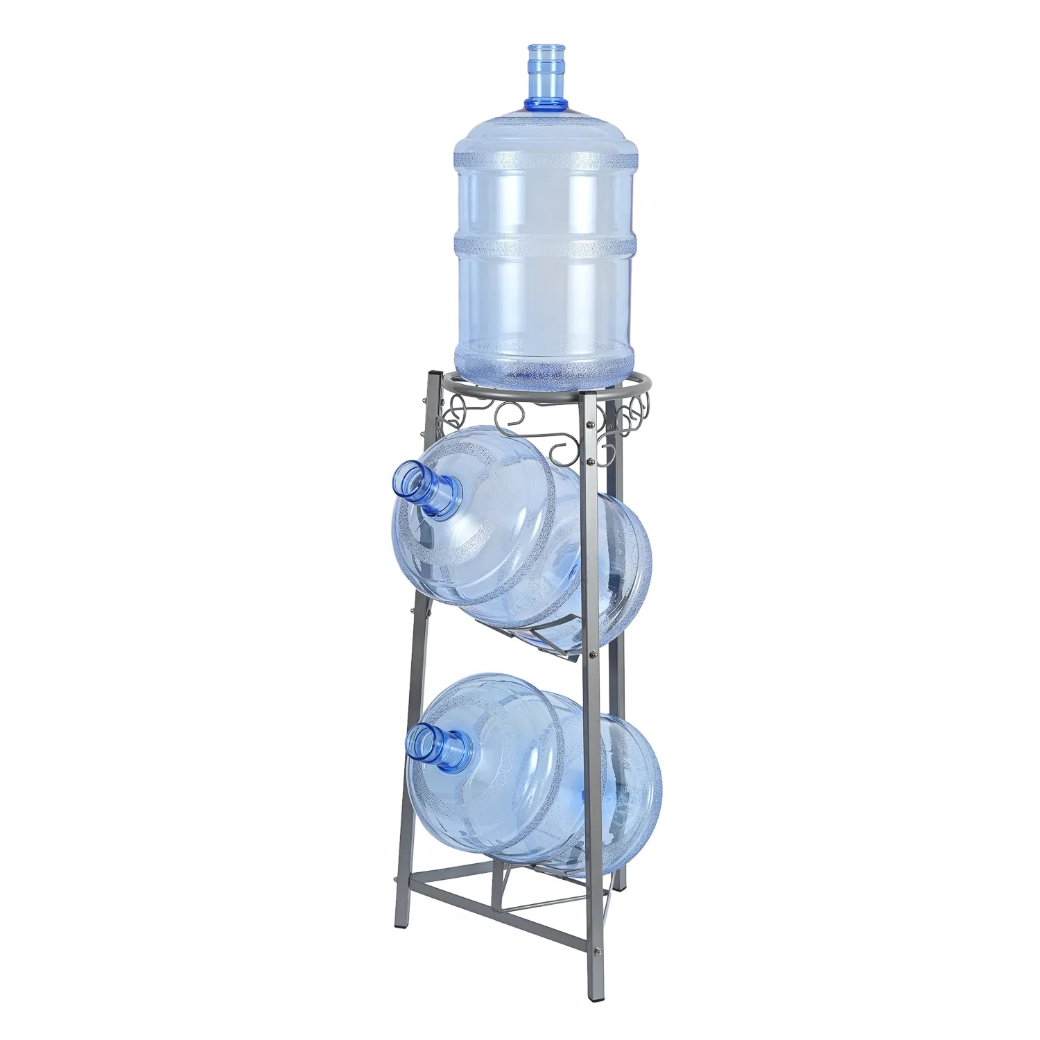 Home Use Durable Mini Floor Standing Metal Stand Bottle Cradle Dispenser Foldable Water Bottle Shelf for Bottled Water
