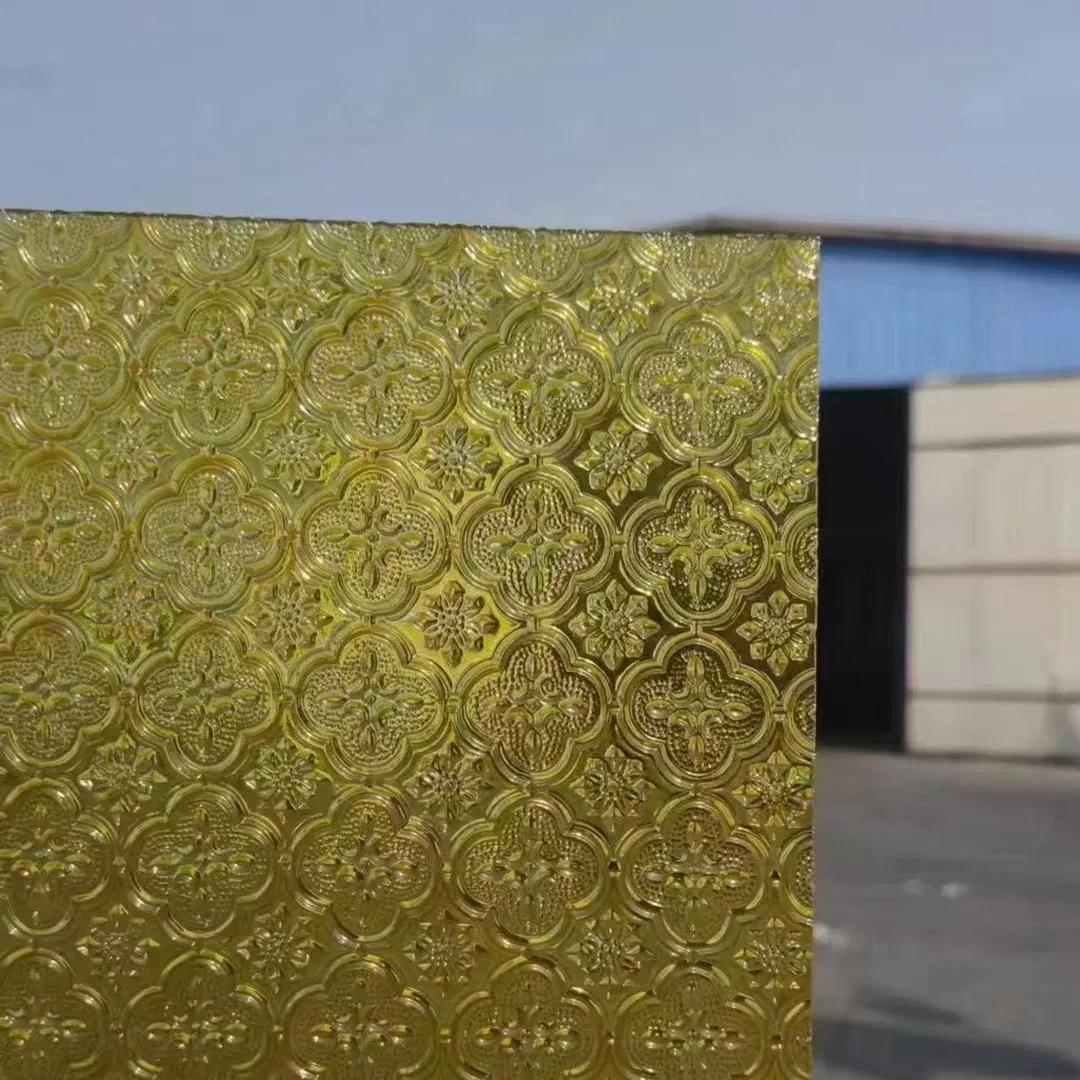 3mm 4mm 5mm Brown Blue Clear Colored Figured Glass for Building